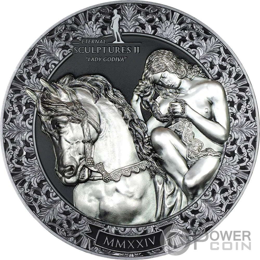 LADY GODIVA Eternal Sculptures II 3 Oz Silver Coin 20$ Palau