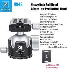 46mm All Metal CNC Machining Panorama Ball Head for Tripod, DSLR, Camcorder