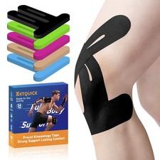 PreCut Kinesiology Tape for Knees, 24 PCS Waterproof KTQUICK Knee Tape for Knee