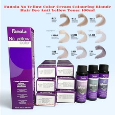 Fanola No Yellow Color Cream Colouring Blonde Hair Dye Anti Yellow Toner 100ml