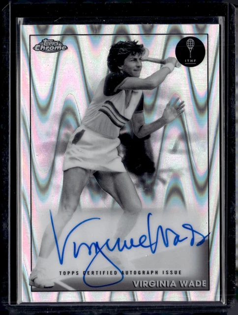 2021 Topps Chrome Tennis #CA-VW Virginia Wade Black White Raywave Refractor 3/5
