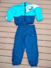 Vintage PUMA Tracksuit Set Teal Blue Navy White Size M Retro 90s Windbreaker