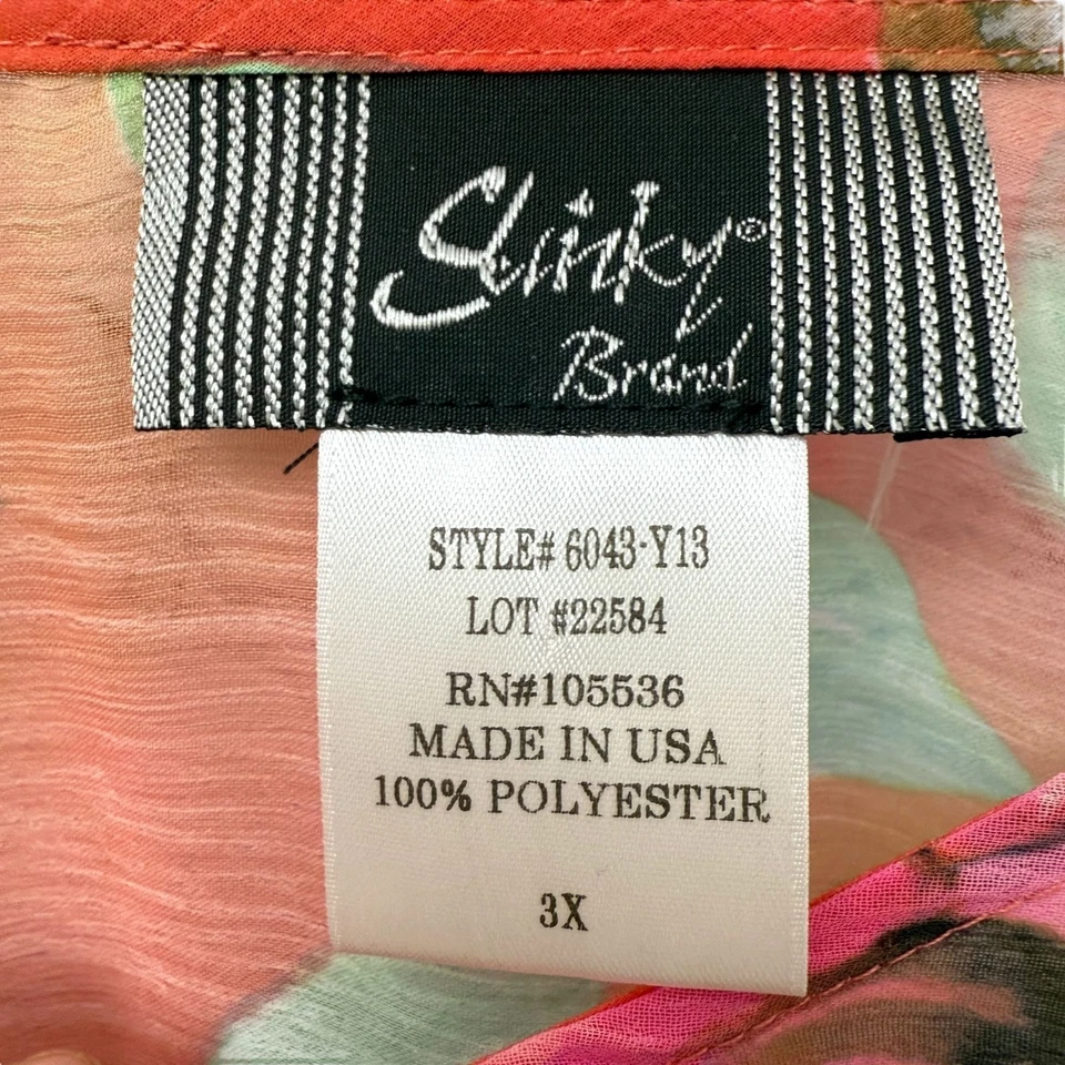 Poncho Floral Talla Grande 3X Coral Gasa de Slinky Brand Foto 4 de 4