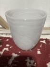 White Swirl Art Glass Drink Ware/Votive Candle Holder 4 Inches Tall — photo 5