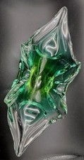 Beautiful Murano Sommerso Free Form Green 12" Statement Piece. Rare