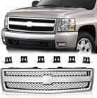 Chrome Grille Grill Shell w/ Black Insert Fit Chevrolet Silverado 1500 2007-2013