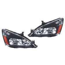 For 2003-2007 Honda Accord Halogen Headlight Headlamp Assy Leftright Side Black For 2003-2007 Honda Accord Halogen Headlight Headlamp Assy Leftright Side Black