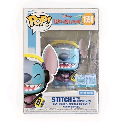 STITCH With Headphones Lilo & Stitch Disney Funko Pop #1590 Target LE 9,500