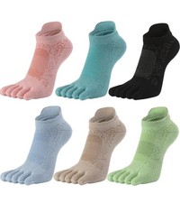 Women's Low Cut Toe Socks Ankle Cotton Running Socks Pack of 5/6 Color 58