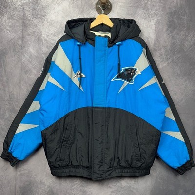 Vintage Carolina Panthers Jacket Men's XL Blue NFL Apex One Puffer 90s 4068