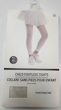 Footless Tights Child White M/L School Spirit Party Halloween Costume Accessory