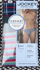 Men s Jockey Casual Stretch Bikini Briefs Size 2X - 3 Pack - New In Package