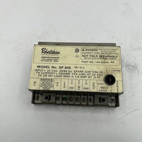 Robertshaw SP 845 NL-3-L Ignition Module Intermittent Pilot Universal See Pics