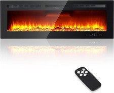 Fireplace Media Wall Fire Wall Mounted / Standing Electric Heater 72 inch