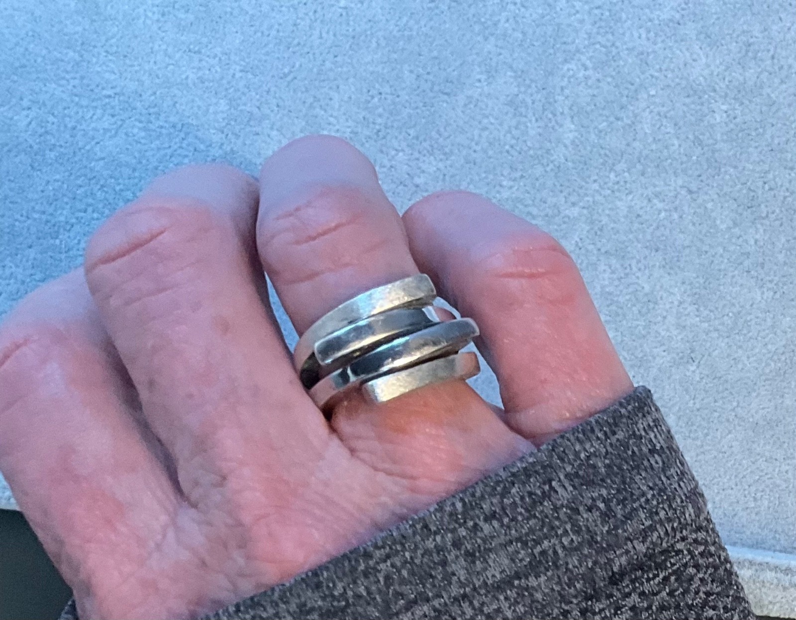 Sterling modern statement ring - image 1