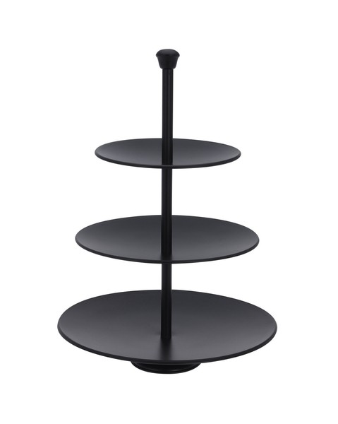 Metall Etagere Schwarz 3-StöCkig - 27 Cm - Etagen Servier Platten Deko StäNder-image
