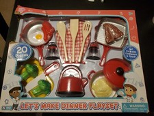 Gourmet Play Let's Make Dinner 20 Piece Play Set Includes Cookware And Food 3 
