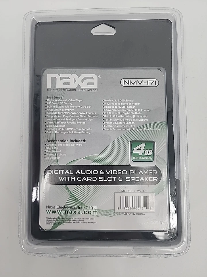 NUEVO NAXA NMV-171 Reproductor multimedia portátil MP3 MP4 con pantalla de 1,8 pulgadas ROJO 4 GB Foto 3 de 4