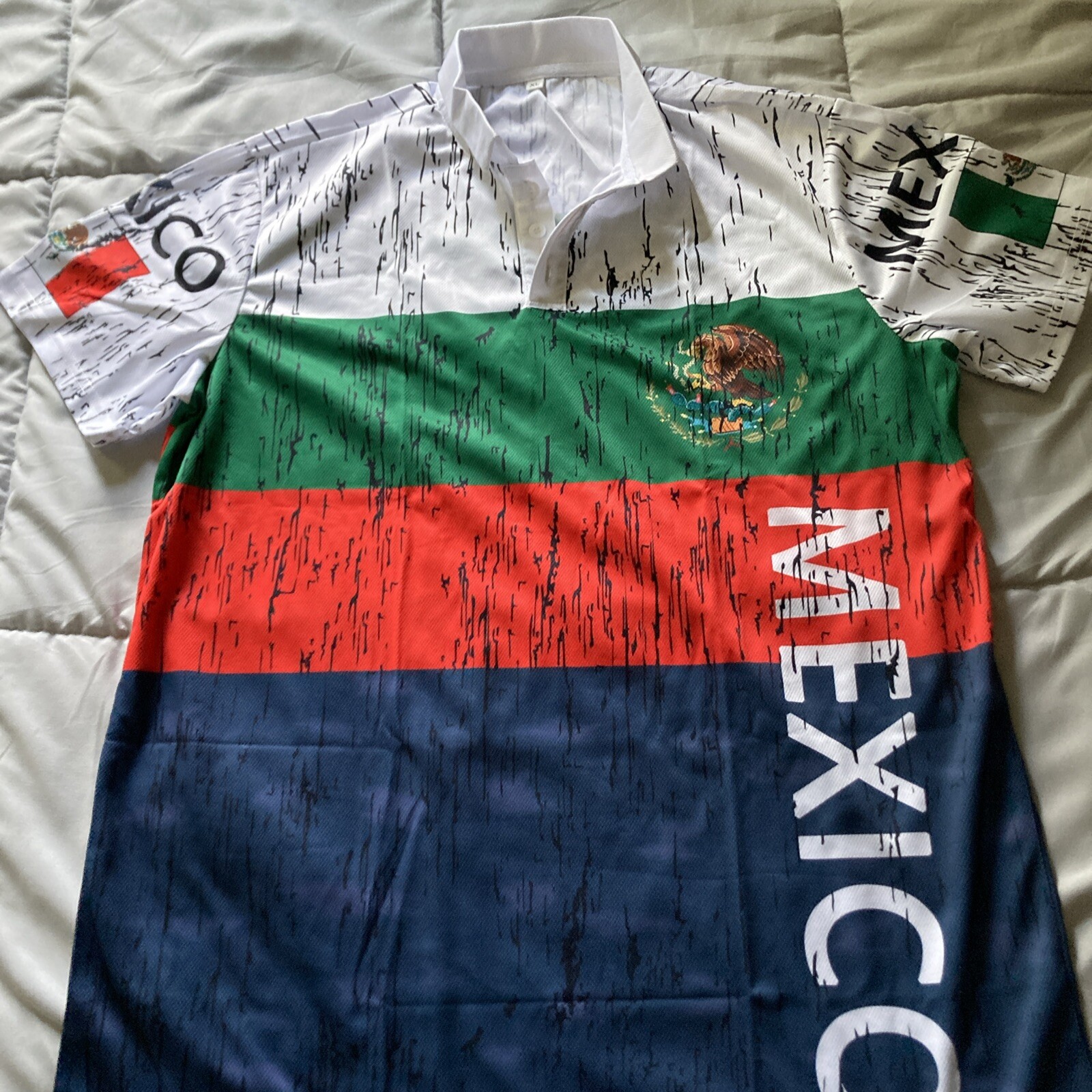 Mexico Soccer Polo Style Shirt Unisex Size XL National Mexico Short Sleeve