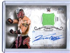 WWE Kalisto 2016 Topps Undisputed Silver Autograph Relic Card SN 22 of 50