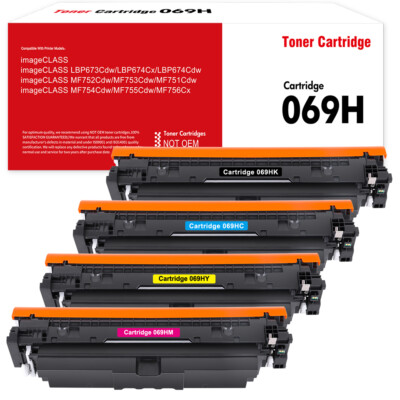 4PK 069H Toner Compatible with Canon 069 CRG-069H Imageclass LBP674Cdw MF751Cdw