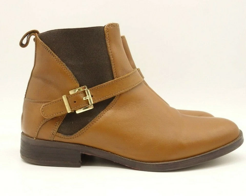 EDEN Botines Para Mujer 38 EE. UU. 7 Marrón Cuero Hebilla Acento Botines  Foto 2 de 4