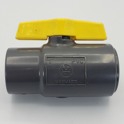 Hayward 1 Inch QIC Ball Valve ''Socket'' Gray W/ Yellow Handle Old Stock PVC