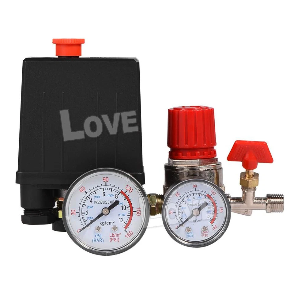 120PSI Air Compressor Pressure Switch Valve Control Manifold Regulator Gauges - image 2 of 4