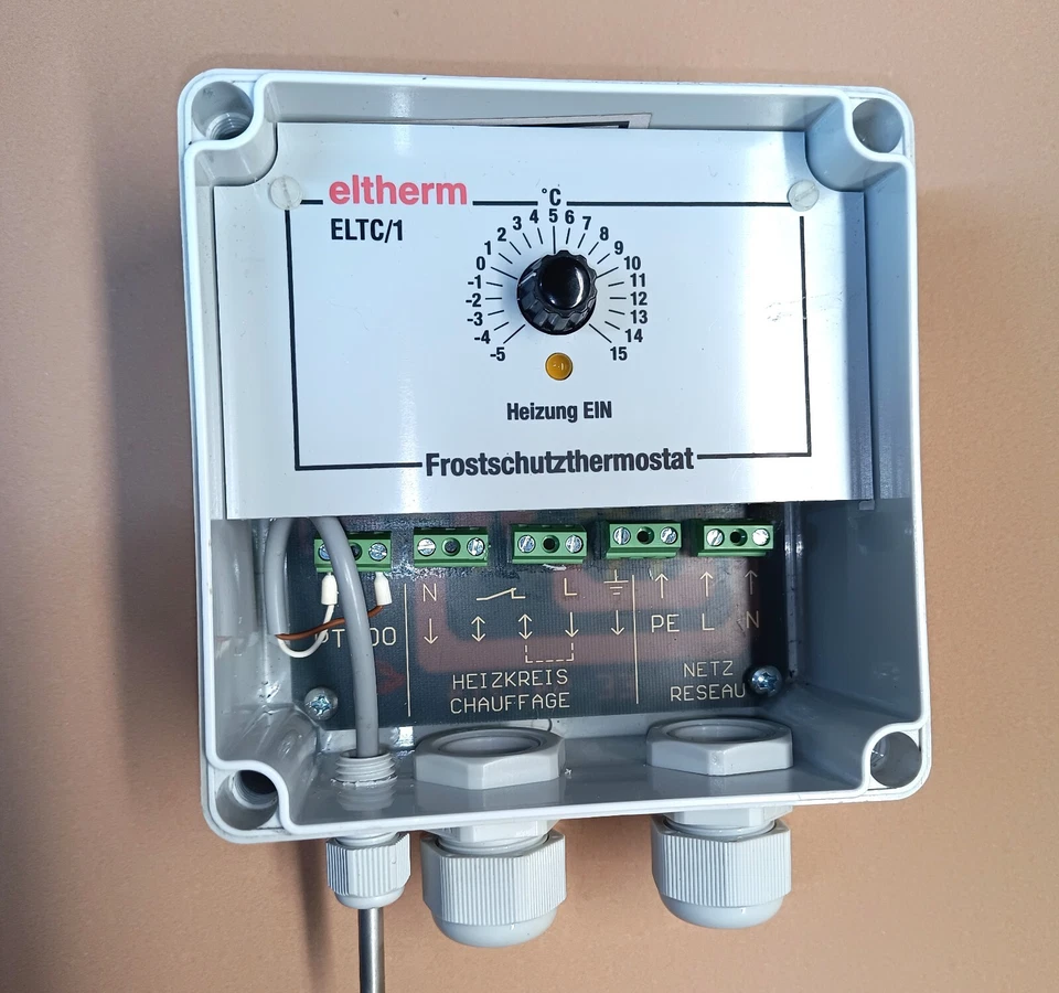 el. Frostschutzthermostat ELTHERM ELTC/1  PT100 ;  regelbar -5° bis +15° ; 2300W