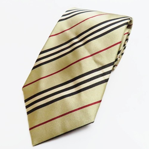 M03-k038 BURBERRY nova check silk tie gold
