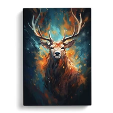 Stag Digital No.2 Canvas Wall Art Print Framed Picture Decor Living Room Bedroom