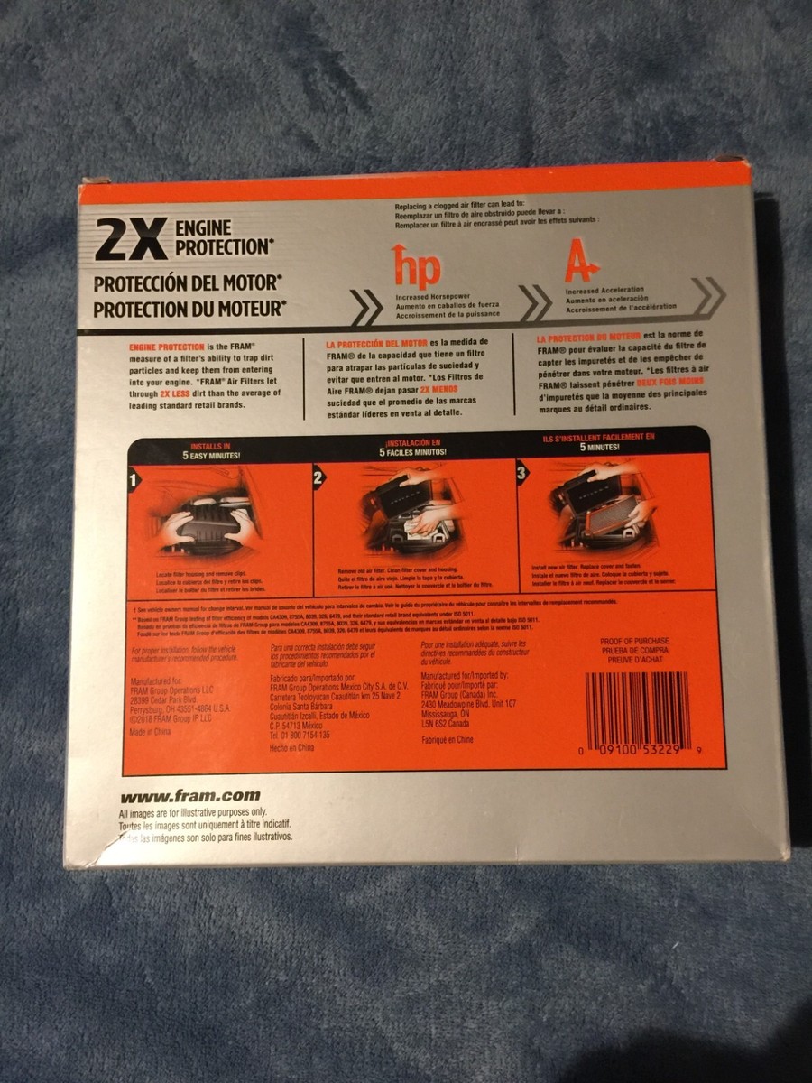 NEW Fram Air Filter CA9997 Extra Guard 2X Engine Protection 12,000 miles  20k km | eBay
