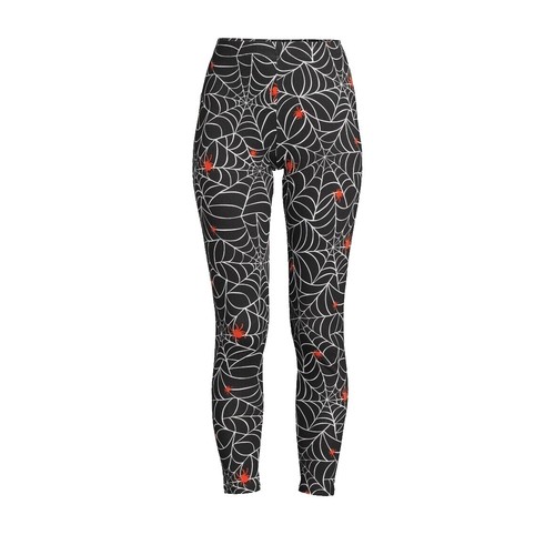 Leggings Gothique Wiccan – Motif Croix, Sorcières, Chat Noir, Crâne Rose, Halloween, Taille élastique S/M à XXL