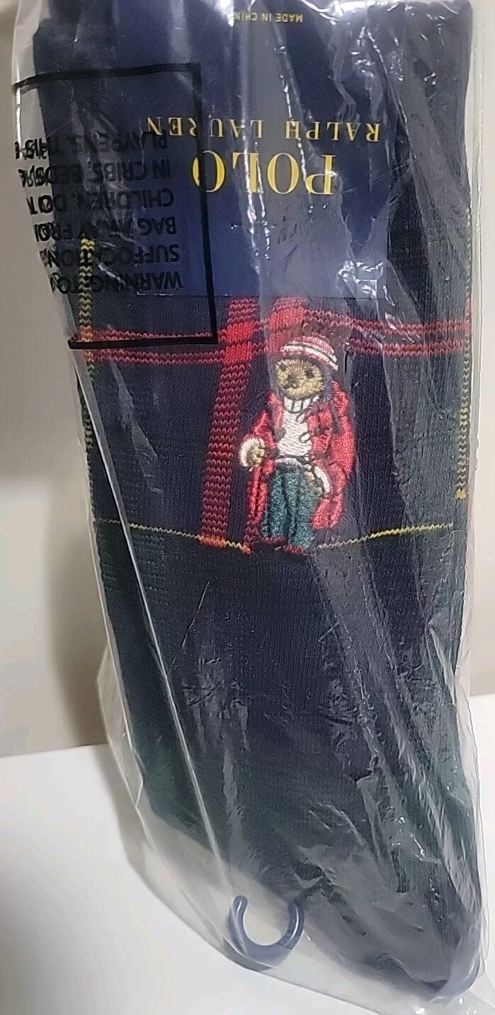 PONY ?》?RARA Calzini Caldi Uomo Polo Ralph Lauren Plaid Tartan Orso Patchwork Preparazione ?️
