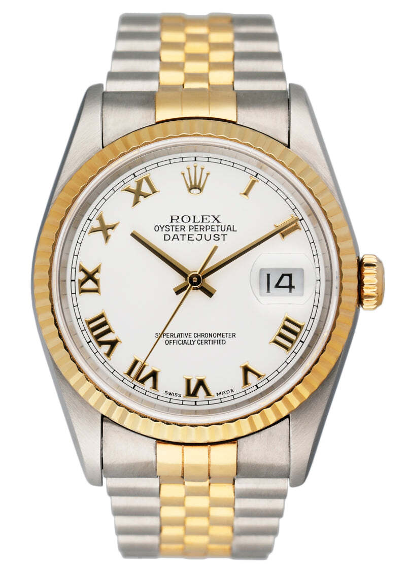 Rolex 美品 16233 DATEJUST 10Pダイヤ 18K 36mm 腕時計 Rolex Datejust 16233 White Dial Men Watch | eBay