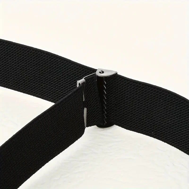 ✅ Ceinture Élastique Unisexes Noire Taille Homme Femme Sans Boucle Invisible - Photo 2/4