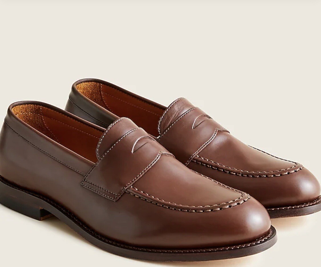 J Crew Penny Loafers Men Ludlow Men Penny Loafer A4362 Cigar Brown