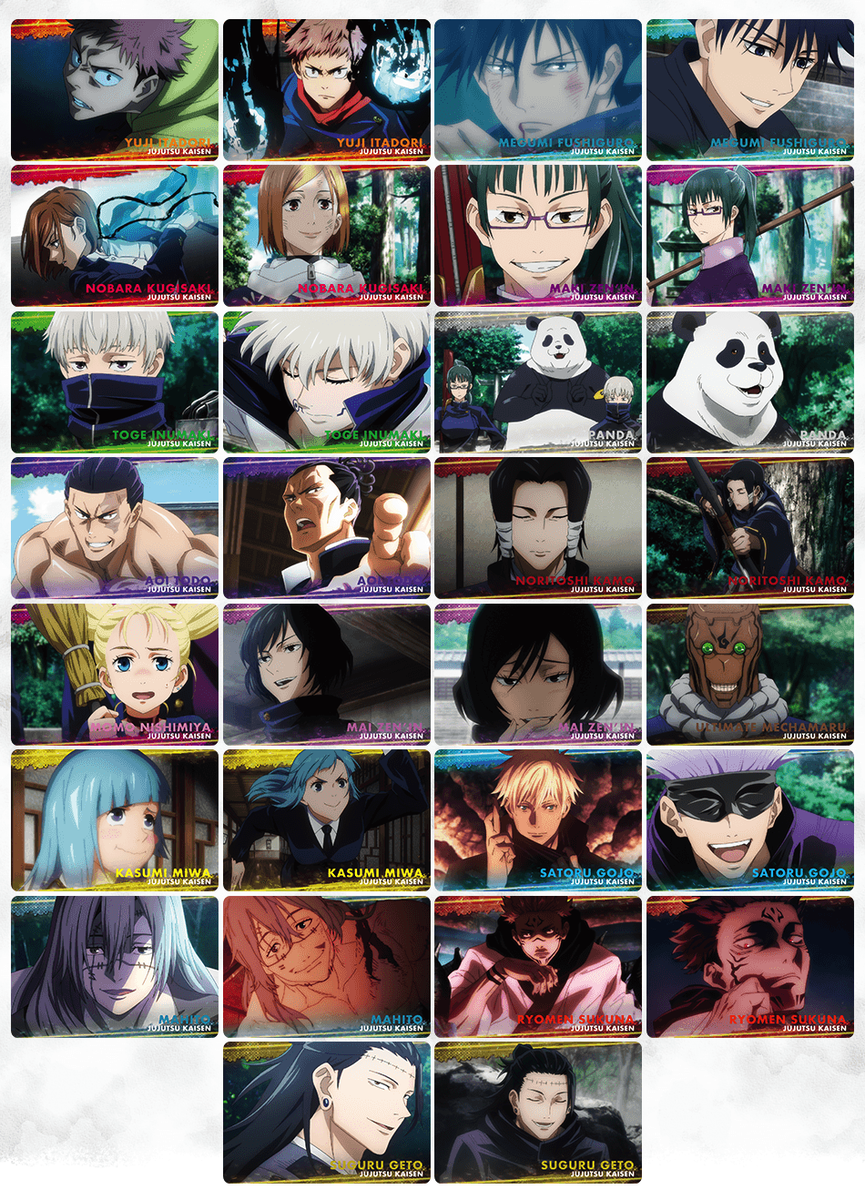 Jujutsu Kaisen Metal Card Collection Complete Set All 30 cards