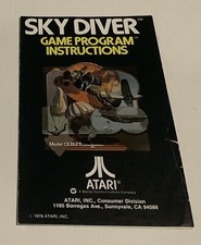 Sky Diver Black Manual Only Atari 2600 Variant