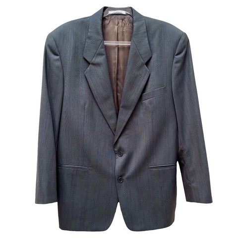Yves Saint Laurent ストライプスーツイタリア製　サマーウール Vintage Yves Saint Laurent YSL Wool Blue Green Striped Suit Mens