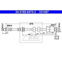 ATE Bremsschlauch Bremsleitung Vorne FüR BMW X1 24.5169-0475.3