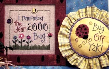 Cross Stitch Primitive Lizzie Kate Lady Bug Pillow Y2K Garden OOP