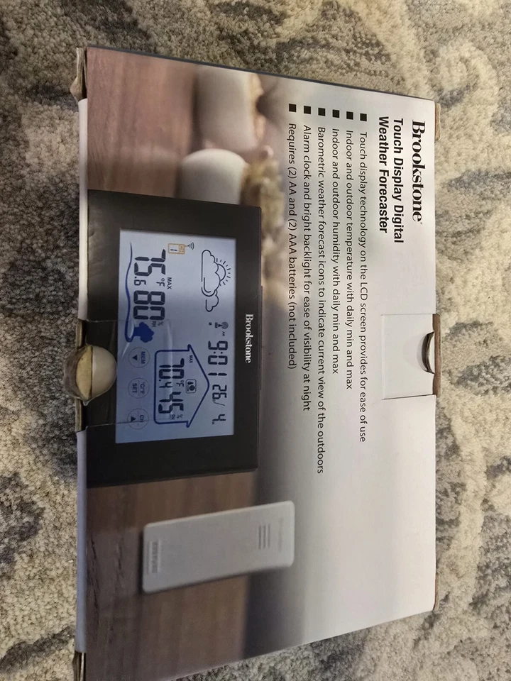 Brookstone Touch Display Digital Weather Forecaster INDOOR & OUTDOOR TEMP  - Image 4 of 4