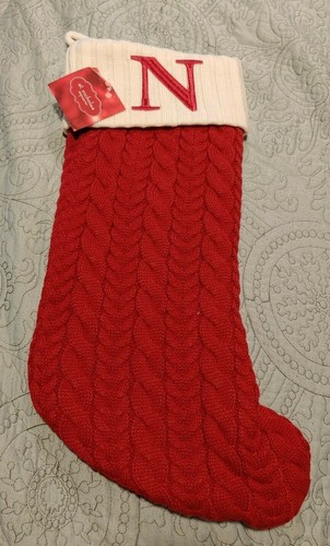 NUEVAS Medias de Navidad Tejidas Cuadradas San Nicolás F, H, N, T Rojo -757 - Imagen 11 de 14