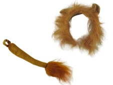 Children's Deluxe Lion Headband With Tail Costume Set