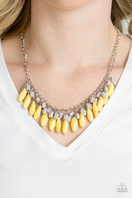 Paparazzi Bead Binge Necklace Yellow 
