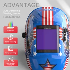 Auto-Darkening Welding Helmet, Large View Area True Color Welder Helmet