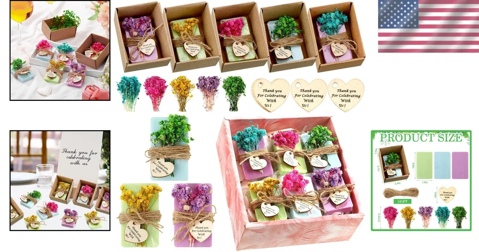 Juego de 45 favores de jabón hechos a mano para duchas nupciales, baby showers y bodas Foto 2 de 4