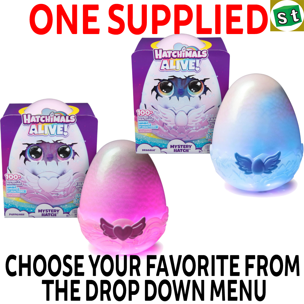 Hatchimals ALIVE Mystery Hatch Surprise Egg DRAGGLE or PUFFICORN ONE  SUPPLIED