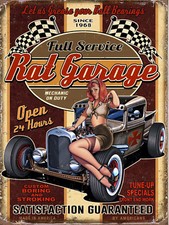 Rat Garage, Retro metal Aluminium Sign vintage / man cave / Garage